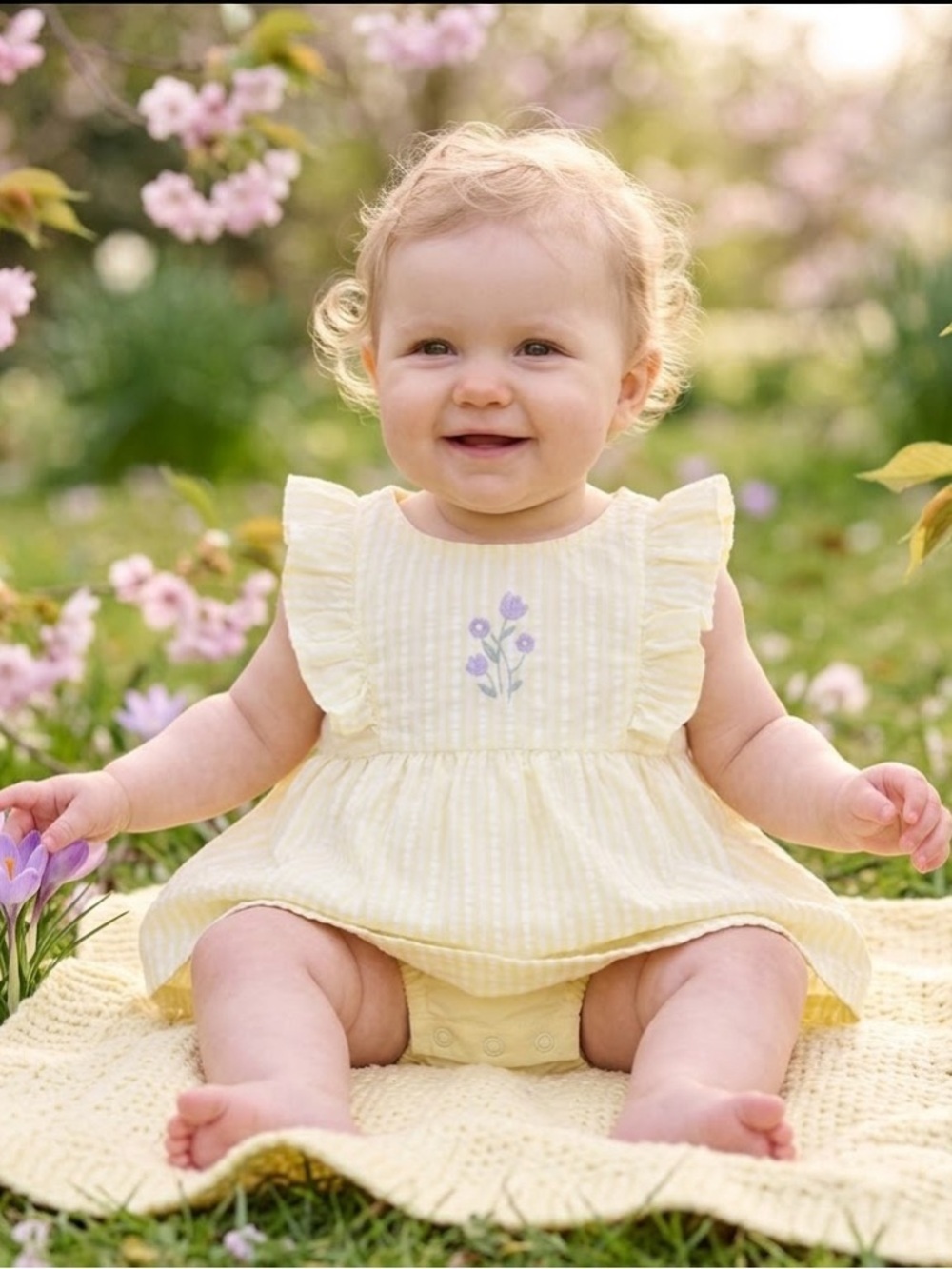 Carter's Baby Girl Dress Yellow And White